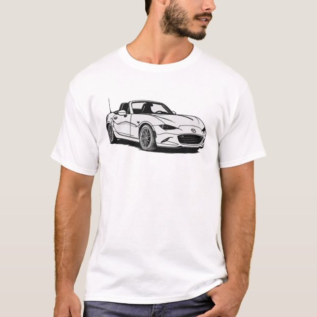 White Mazda Miata T Shirt (Framsida)