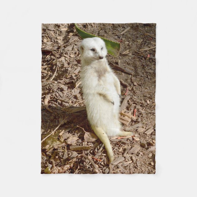 White Meerkat, Small Fleece Blanket. (Framsidan)