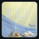 White Menorah Guld Mynt & Dreidels Lycklig Hanukka Fyrkantigt Klistermärke<br><div class="desc">Vi presenterar vår förtjusande Hanukkah Firande-symbol, som innehåller en harmonisk blandning av traditionellt inslag som ger liv åt andan i Ljus festival! Den här charmerande etiketten innehåller en strålande menorah, en lekfull drömbild av mynt, och lockande munkar - allt illustreras på ett vackert sätt för att göra julhelgen varm och...</div>