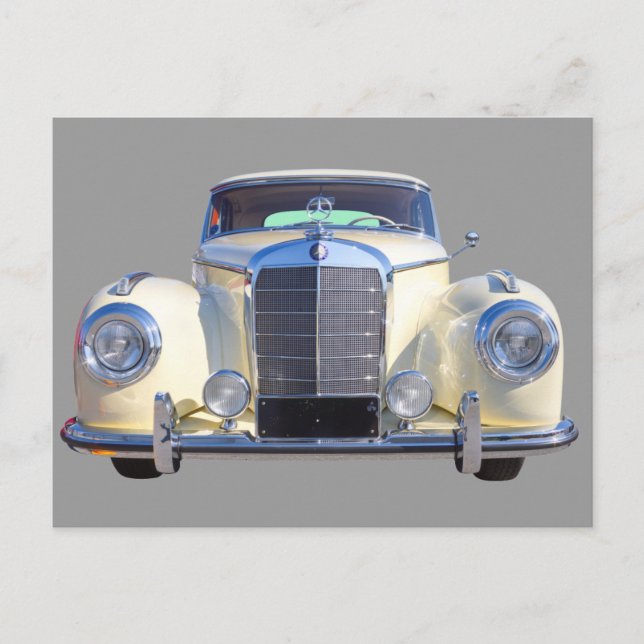 White Mercedes Benz 300 Luxury Car Vykort (Framsida)