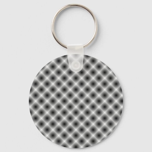 White Mesh Moire av Kenneth Yoncich Nyckelring (Framsida)