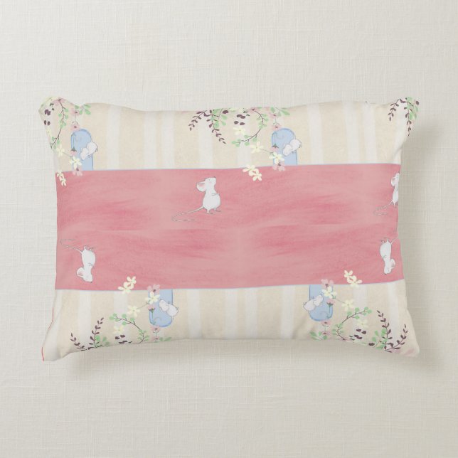 White Mice Hanging hemma Prydnadskudde (Framsidan)