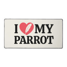 White Minimal Personalized Parrot Lover Typography