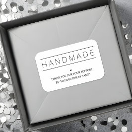 White Minimalist Handmade Artisan Gratitude  Klistermärken