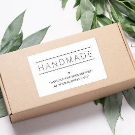 White Minimalist Handmade Artisan Gratitude Rektangulärt Klistermärke