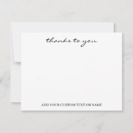 White Minimalist | Modern Typography Thank You Anteckningskort