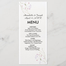 White Minimalist watercolor flowers wedding Meny