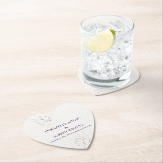 White Minimalist watercolor flowers wedding Underlägg Papper