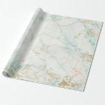 White Mint Grönt Guld Glam Marble Presentpapper<br><div class="desc">Glam och chic,  ömtålig förpackning,  papper enligt mönsterutvecklingen</div>