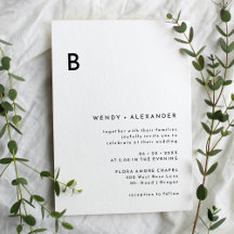 White Modern Bold Monogram Bröllop