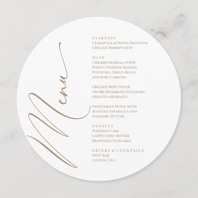 White Modern Elegant Menu  Meny (Framsida)