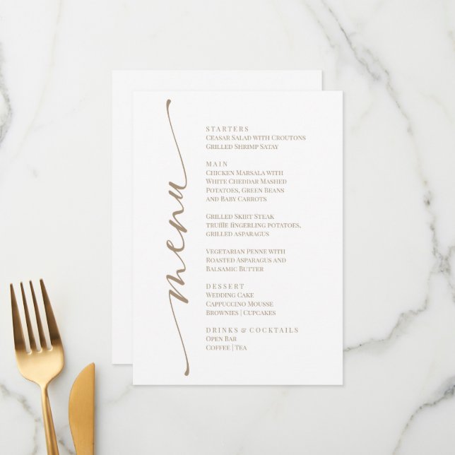 White Modern Elegant Menu  Meny (Fram/Back In Situ)