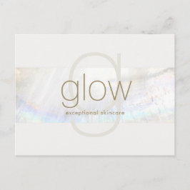 White Modern Elegant Monogram Seashell Rand Vykort