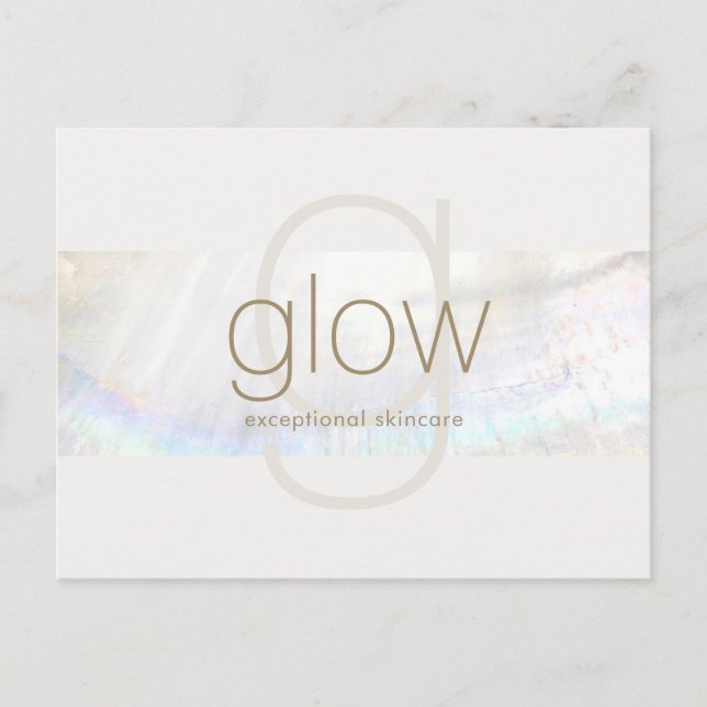 White Modern Elegant Monogram Seashell Rand Vykort (Framsida)