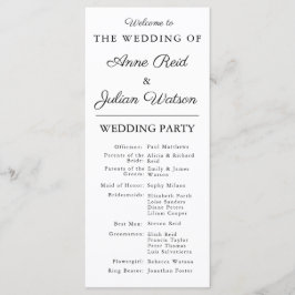 White Modern  Wedding Timeline and Party QR Code Program