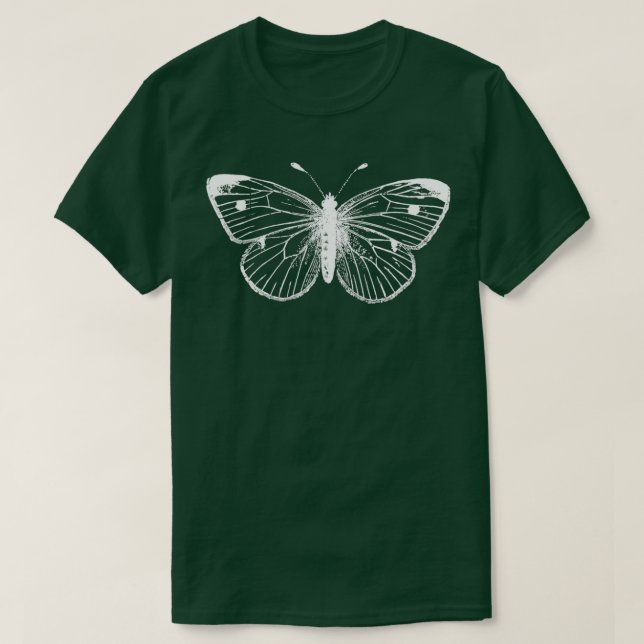 White Monarch Butterfly T Shirt (Design framsida)