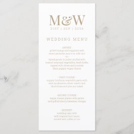 White Monogram Bröllop Meny
