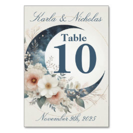 White Moonblomma Bröllop Bordsnummer