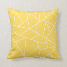 White Mosaic Linjer on Mustard Gult