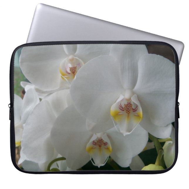White Moth Orchids på laptop sleeve (Framsidan)