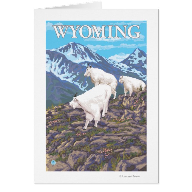 White Mountain Goat FamilyWyoming Hälsningskort (Framsidan)