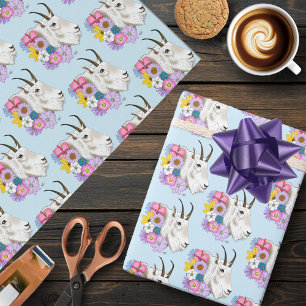 White Mountain Goat Flowers Presentpapper