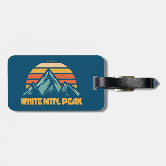 White Mountain Peak California Retro Turcos Bagagebricka (Baksida Vågrät)