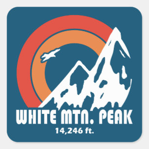 White Mountain Peak California Sol Eagle Fyrkantigt Klistermärke