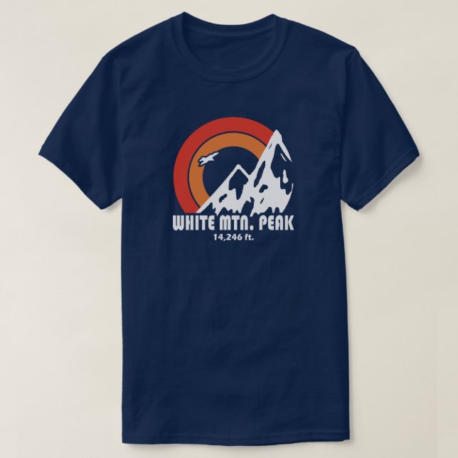 White Mountain Peak California Sol Eagle T Shirt (Design framsida)