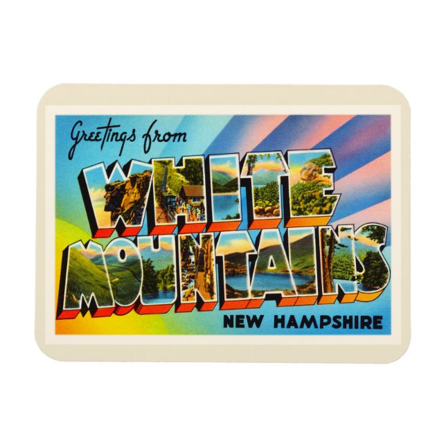 White Mountains New Hampshire NH Travel Souvenir Magnet (Horisontell)