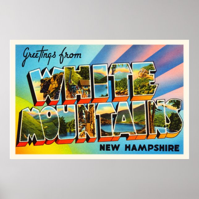 White Mountains New Hampshire NH Travel Souvenir Poster (Framsidan)