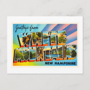White Mountains New Hampshire NH Travel Souvenir Vykort