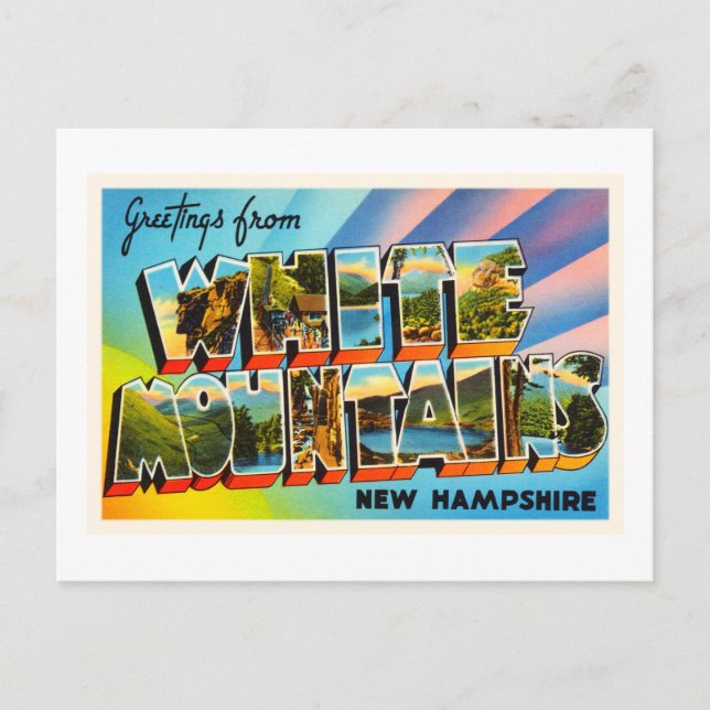White Mountains New Hampshire NH Travel Souvenir Vykort (Framsida)