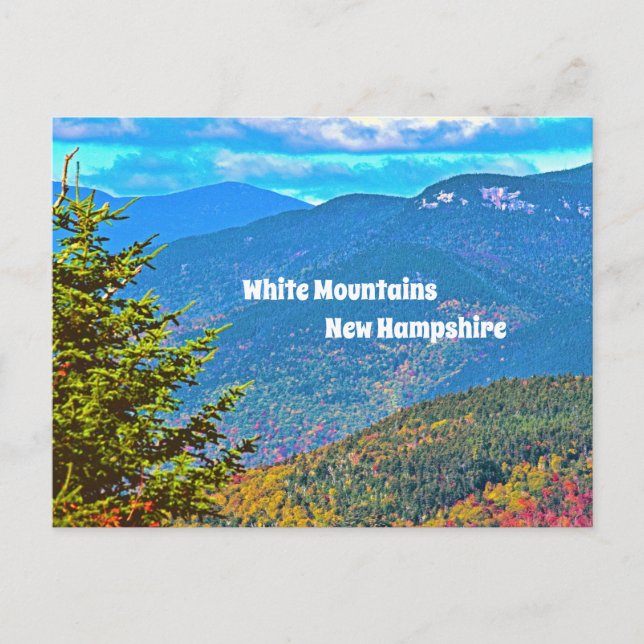 White Mountains New Hampshire Postcard Vykort (Framsida)