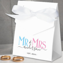 White Mr & Newlyows Wedding Favor Tack