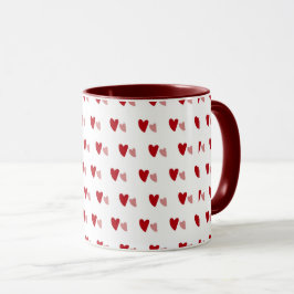 White Mug – Dark & Light Wavy Hearts Mugg