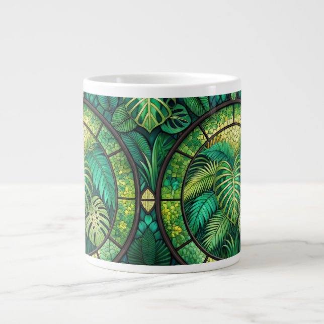 White mug featuring a vibrant, intricate pattern  jumbo mugg (Framsidan)