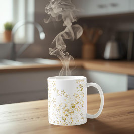 White Mug with golden stars Kaffemugg