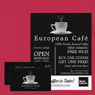 White Mugg, Barista, Café, Coffehouse Advertising Flygblad
