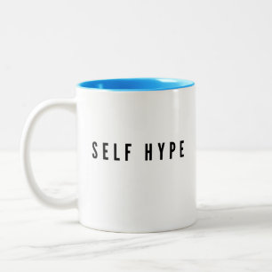 White Mugg med Black #SelfHype Lettering