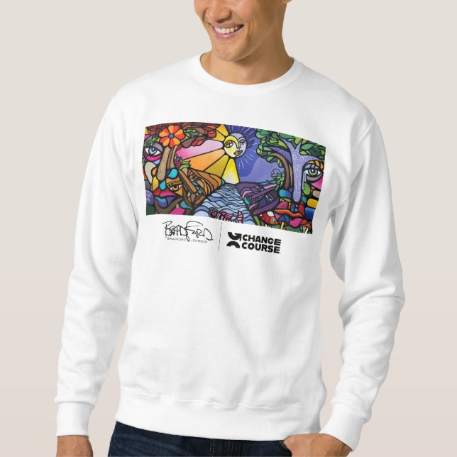 White Mural Crew Nacke Sweatshirt (Framsida)
