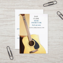 White Music Teacher/Musician/Acoustic Guitar Visitkort