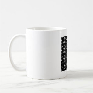 White Musik noter och Symbols Mönster Kaffemugg