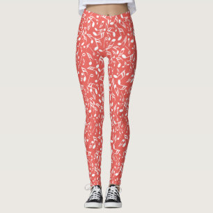 White Musik noter Red Leggings