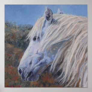 White Mustang Fine Art Skriv ut Poster