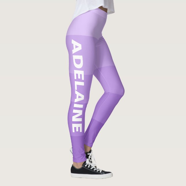 White Namn | Snyggt 5 Ametystblock Leggings (Höger)