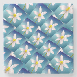 White Narcissus Mönster Stenunderlägg