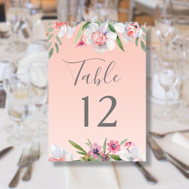 White Narcissus on Apricot Rosa Bordsnummer (Skapare uppladdad)