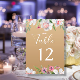 White Narcissus på Champagne Bröllop Bordsnummer