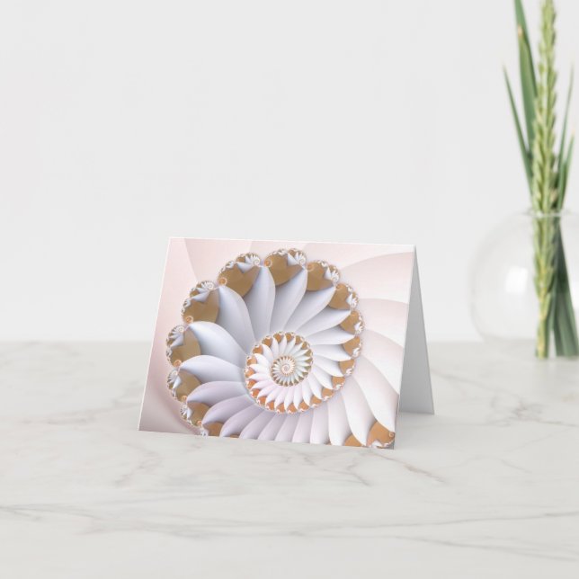 White Nautilus Abstrakt Seashell Art Kort (Framsida)